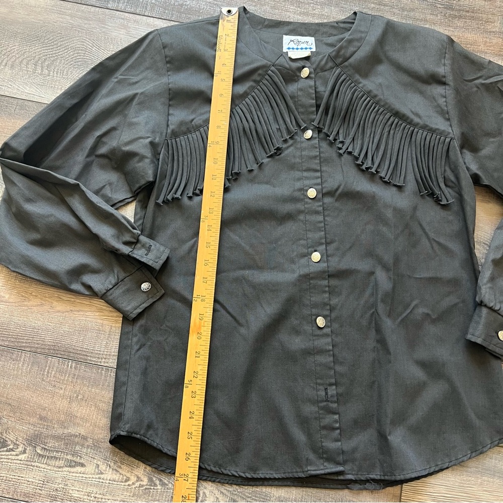 Roper Button Down Gray Medium Fringe - image 5